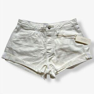 Forever 21 NWT White Concert Shorts Mid-Rise Slim Fit Cotton women's Size W28